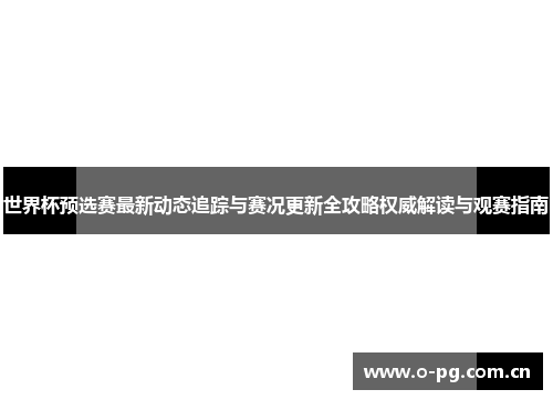 世界杯预选赛最新动态追踪与赛况更新全攻略权威解读与观赛指南